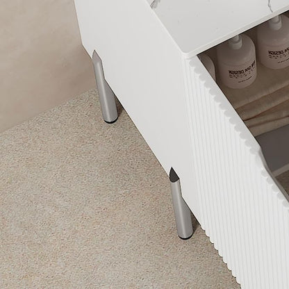 30″ White Modern Bathroom Vanity with Sink, Bathroom Storage Cabinet with 2 Soft Close Doors