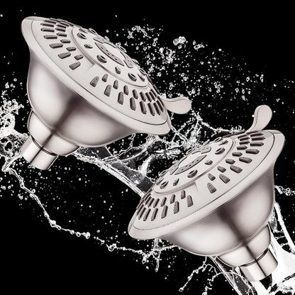 BRIGHT SHOWERS Shower Head High Pressure Rain Showerhead 5 Spray Setting Fixed Shower Head Angle Adjustable Bathroom Showerhead, Brushed Nickel