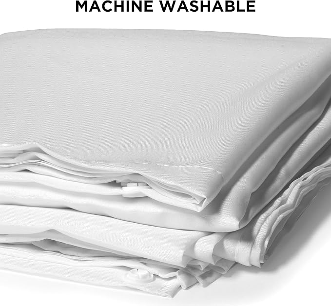 Hookless It's A Snap! Polyester Fabric Snap-in Replacement Shower Curtain Liner with Magnets for Hookless Curtain with Sheer Window, 70" x 54", Water-Repellent, Easy Install, White