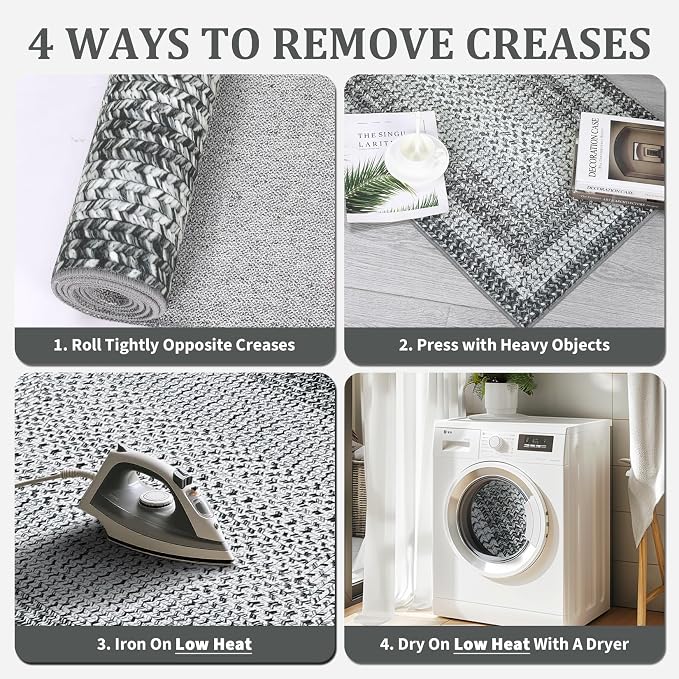 Modern Washable Rug 8x10 Rugs for Living Room Soft Bedroom Rug Grey Geometric Large Area Rug Non Slip Throw Rugs Non Shedding Stain Resistant Carpet for Nursery Dining Room 8'x10' Grey