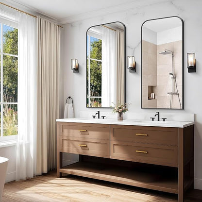 COFENY Bathroom Mirror, 24x48 inch Black Rectangle Wall Mounted Mirror with Thin Frame, Bathroom Vanity Mirrors for Over Sink, Entryway, Living Room, Bedroom