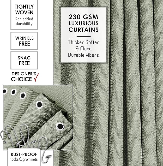 Clara Clark Sage Green Bathroom Set - Bathroom Accessories Set, 19PC Bathroom Accessory Set, Bathroom Sets with Shower Curtain Set, Soap Dispenser & Toothbrush Holder
