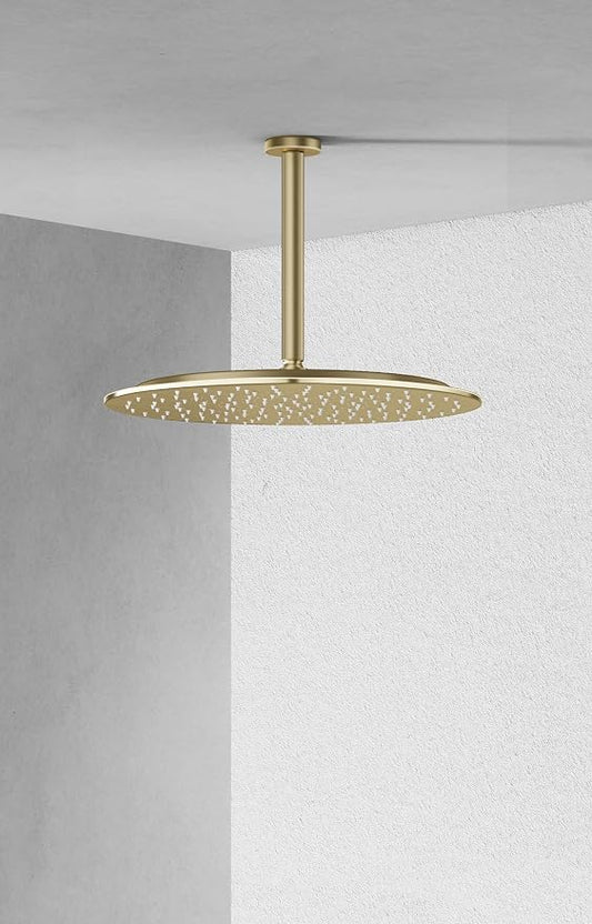 VBFF-Shower Head,rain shower head, 16 inch- Round Shower Head, 1.8 GPM Flow Rate, rainfall showerhead,VBFF14 (Brushed Gold)