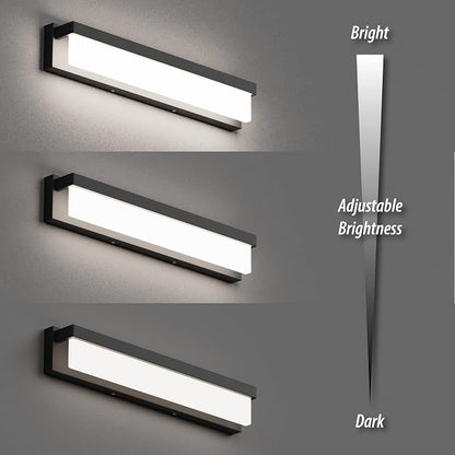 LED Bathroom Vanity Light Fixture Over Mirror 32.3 inch Modern Rectangle Black Matte Metal Lighting Bar 4000K Daylight Wall Sconce (Black)