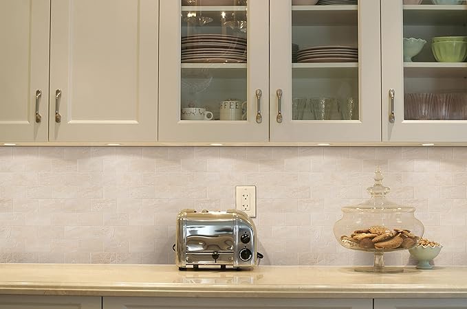 MSI Aria Oro Polished Porcelain Subway Tile for Kitchen Backsplash, Wall Tile for Bathroom, Accent Wall Tile, Shower Wall Tile, 12 in. x 12 in. Mesh-Mounted Mosaic Tile (8 sq. ft. / case)