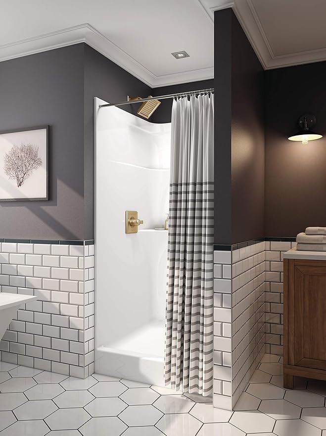 Delta Faucet Dryden 14 Series Single-Function Shower Trim Kit with Single-Spray Touch-Clean Shower Head, Champagne Bronze, 2.0 GPM Water Flow, T14251-CZ-WE (Valve Not Included)