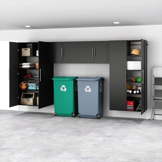 Prepac's HangUps Upper Storage Cabinet - Elegant and Spacious Wall Cabinets to Maximize Your Storage, 36" Size, Classic Black Finish