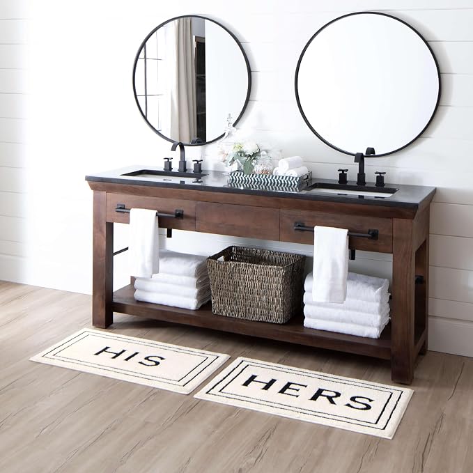 Mohawk Home Hers Casual Novelty; Solid Cream 1' 5" X 2' Bath Mat Perfect for Bathroom
