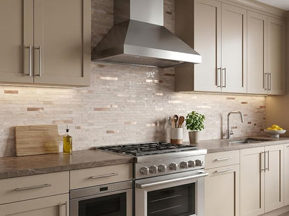 Yipscazo 2 Sheets PVC Wall Tiles Stick on Tiles for Backsplash Kitchen, Bathroom, Laundry Room, Camper, Fireplace (6'' X 12'', Stone)