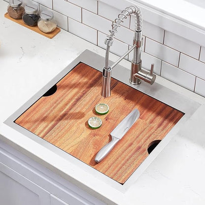 21 Inch Drop In Kitchen Sink, 21 x 20 Inch Top Mount 16 Gauge Stainless Steel Single Bowl Workstation RV Small Kitchen Outdoor Laundry Wet Prep Sink with Accessories