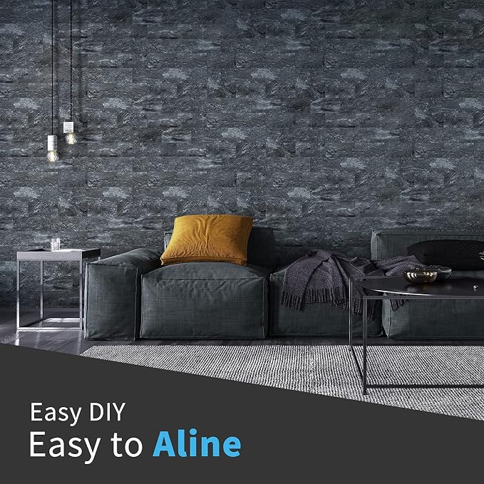 Art3d Peel and Stick Backsplash, Stick on Wall Tile, 10-Pack, Dark Granite | PVC, Self Adhesive, Splash Resistant, Multi-Surface Compatibility, Ideal for Kitchens, Fireplaces, Stair Areas