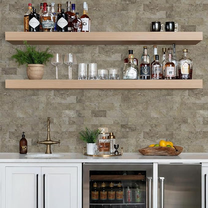 STICKGOO 10-Sheet Subway Tile Peel and Stick Backsplash, Rust Slate | Stick on Kitchen Backsplash, Waterproof, Self Adhesive PVC Wall Tiles for Kitchen, Bathroom, Fireplace