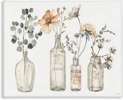 Stupell Industries Antique Floral Bouquets Flowers Glass Jar Painting, 16x20, Canvas | Stupell Industries · By Lisa Audit · Ready to hang · Cottage and shabby chic charm · Made in USA