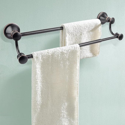 Double Towel Bar, Adjustable 14.96 to 26.57 inches Towel Holder Oil Rubbed Bronze Towel Rack Rustic Towel Hanger Bathroom Wall Mounted