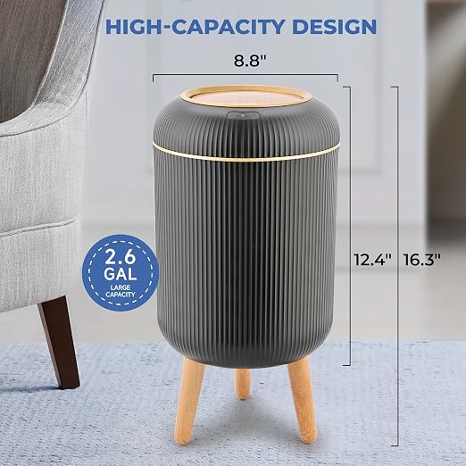 Pukomc Smart Sensor Wastebasket, Convenient and Hygienic Easy to Use | Technology Sensor Waterproof Wastebasket Plastic Trash Can for Kitchen, Bathroom, Bedroom, Living Room, Office and Outdoor