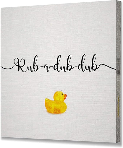 Renditions Gallery Rub Dub Rubber Ducky Bathroom Décor Gallery Wrapped Canvas Wall Art, 16x16,