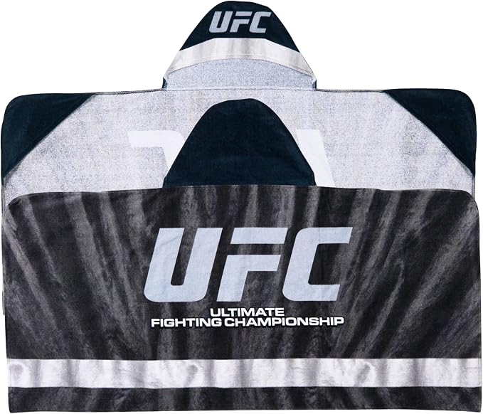 UFC Fight Night Super Soft Bath/Pool/Beach Soft Cotton Terry Hooded Towel Wrap, 24 in x 50 in, (100% Officially Licensed Product) By Franco