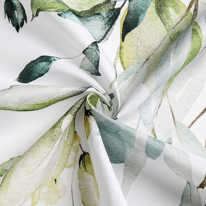 Sage Green Eucalyptus Shower Curtain, Floral Print, 48x72 | Watercolor Plant Leaves Floral Print, Stall Waterproof Fabric Bathroom Decor, Machine Washable, Rustproof Grommets