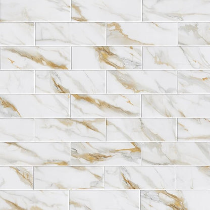 MSI Calacatta Gold Subway Matte Porcelain Floor and Wall Tile - Kitchen Backsplash, Bathroom, Accent Wall, Shower - Sample