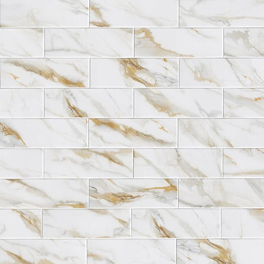 MSI Calacatta Gold Subway Matte Porcelain Floor and Wall Tile - Kitchen Backsplash, Bathroom, Accent Wall, Shower - Sample