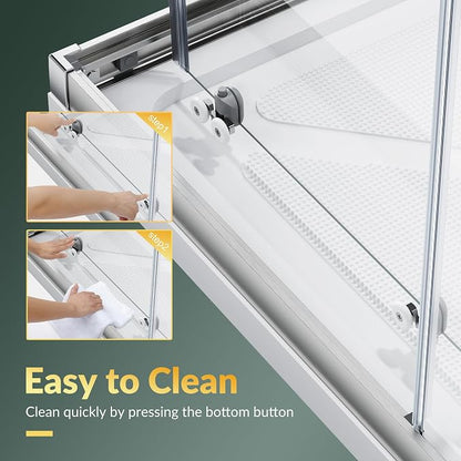 ELEGANT 34" D x 34" W x 72" H Corner Double Sliding Shower Door, Brushed Nickel Frame, 1/4" ANSI Tempered Glass, Space-Saving for Small Bathroom