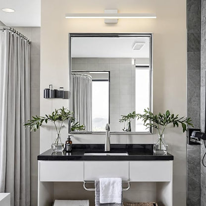 Nickel Bathroom Vanity Light Fixture 31.5'' 20W Dimmable 5CCT LED Hardwired | Bathroom Light Fixture Over Mirror, Bathroom Wall Sconce, Rust-resistant, ETL Certificated, 2700K/3000K/3500K/4000K/5000K