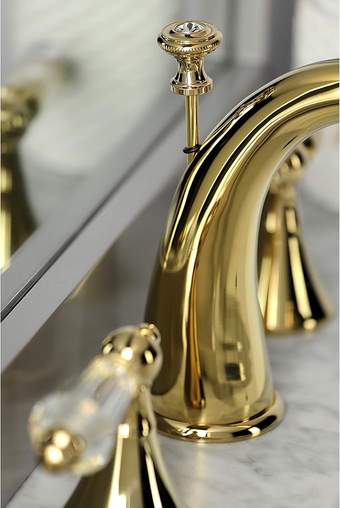 Aqua Eden KS2972WLL 8 in. Widespread Bathroom Faucet, Polished Brass