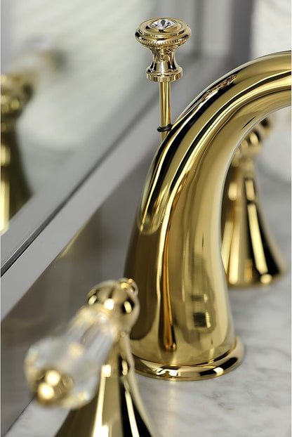 Aqua Eden KS2972WLL 8 in. Widespread Bathroom Faucet, Polished Brass