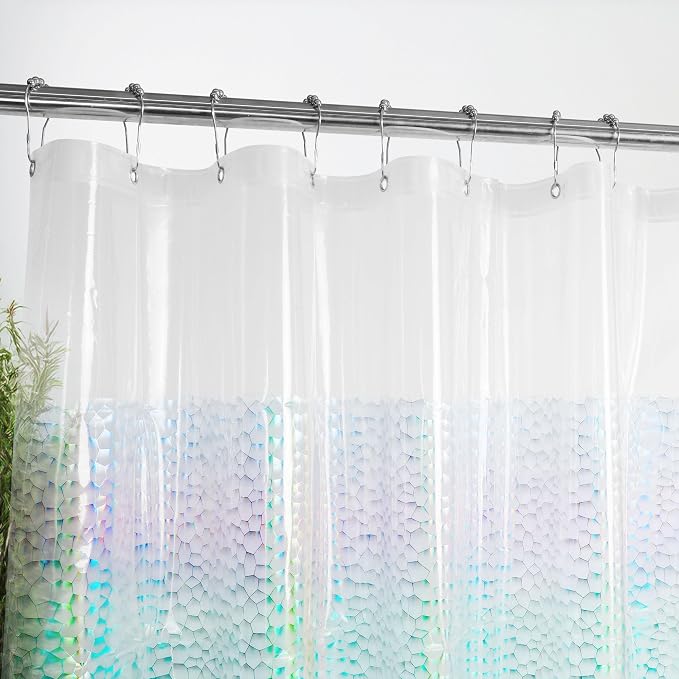 Mrs Awesome 72x72 Shower Curtain Liner Holographic | 3 Bottom Magnets,12 Rustproof Grommets,Glitter Water Proof Lightweight PEVA,72W x 72H for Bathroom