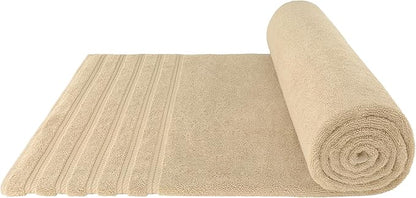 American Soft Linen 35x70 Jumbo Large Bath Towel, 600 GSM 100% Cotton Turkish Bath Sheet, Oversized Luxury Bath Towel for Bathroom Beach and Pool, Beige