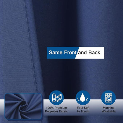 Zora 84 Inch Shower Curtain Set with 12 Plastic Hooks, Plain Fabric Shower Curtain for Bathroom - Extra Long Shower Curtain, Water Resistance, Machine Washable Soft Cloth, 72WX84L, Dusty Blue