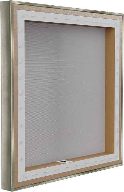 Blue Floral Bathroom Relax Scene, 24 x 24 Inch Canvas in Floater Frame | Stupell Industries · By Kim Allen · Ready to hang · Perfect for bath or laundry decor · Made in USA