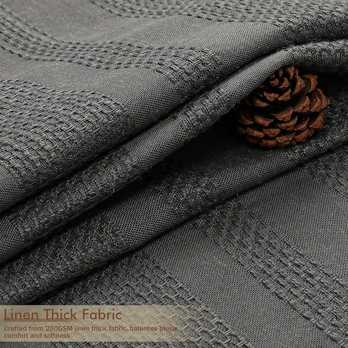 Boho Stall Shower Curtain, Narrow Soft Fabric Striped Textured Bathroom Shower Curtain with Tassel, Modern Farmhouse Machine Washable Bath Decor, 36Wx72L Inches, Charcoal Grey