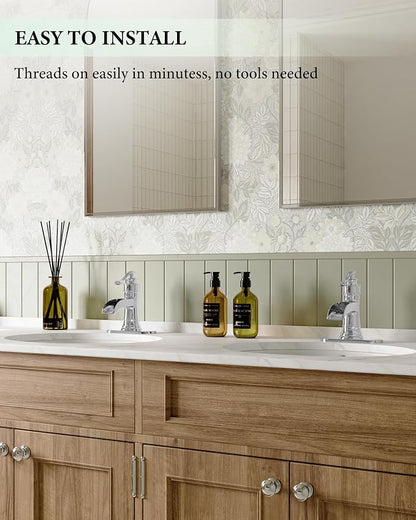 Bathroom Faucet Chrome Waterfall Bathroom Sink Faucets with Single Handle | Rustic Vanity Farmhouse RV Faucet Suitable for 1 or 3 Holes with Pop-up Drain Deck Plate Hose by Homevacious