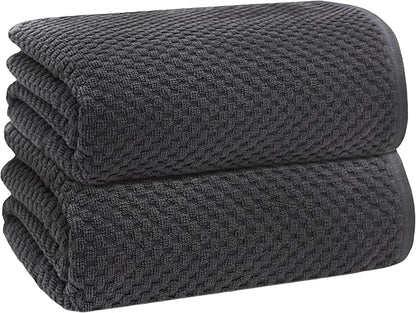 COTTON CRAFT Waffle Bath Sheets - Set of 2 Luxury Euro Spa Waffle Weave Bath Sheet Towels - 100% Ringspun Cotton Bath Sheet - Absorbent Quick Dry Bath Towel Sheet - Oversized 35 inch x 70 inch - Grey