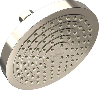 Winthorpe Conservation Rain Shower Head, Brushed Nickel, Round, Low Flow, High Pressure, 1.8 GPM Water Saving, 360 Degree, Eco and Energy Efficient Rainfall Showerhead