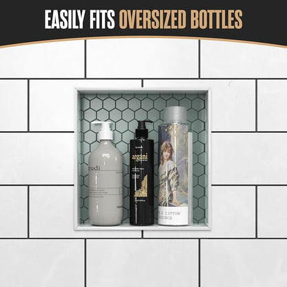 Shower Niche, Shower Niche Insert Tile Ready, 12x12 Inch, Soap Box, Prefab | Houseables Recessed Bathroom Storage, In Wall Shelf, Cubby Inserts, Recessed Shampoo Caddy, Inset Shelves, Built In Nook
