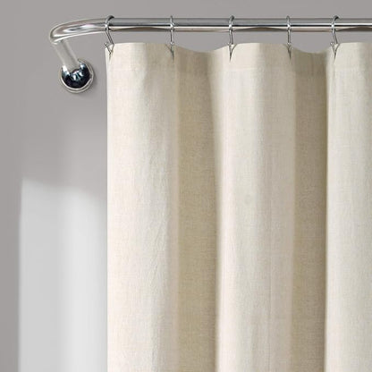Lush Decor Nantucket Yarn Dyed Cotton Blend Tassel Fringe Shower Curtain Single 72" W x 72" L Taupe - Tan Shower Curtains for Bathroom Curtain