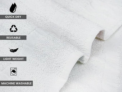 ZUPERIA White Bath Towels Bulk 36 Pack (20 x 40 Inches) - 100% Cotton Economy Light Weight Towels for Commercial Use - Quick Dry, Ultra-Soft, and Absorbent Bulk Towels