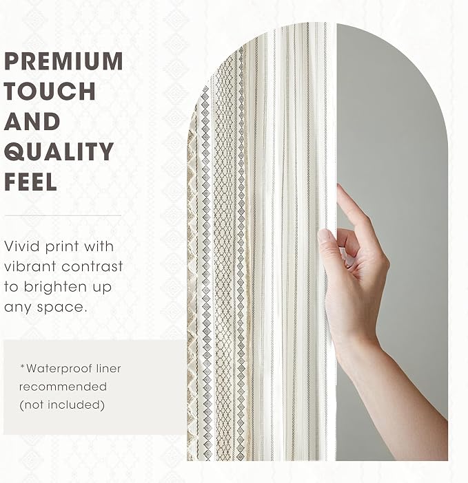 INK+IVY Imani Tufted Chenille 100% Cotton Shower Curtains Machine Washable, Modern Home Bathroom Décor Bathtub Privacy Screen, 72" x 72", Ivory | Machine Washable, Boho Tufted Chenille Modern Home Bathroom Decor, Bathtub Privacy Screen, OEKO-TEX Certified