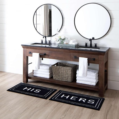 Mohawk Home Hers Casual Novelty; Solid Black 1' 5" X 2' Bath Mat Perfect for Bathroom
