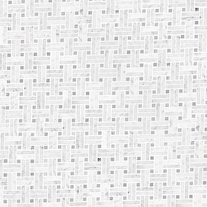 MSI Carrara White Marble Basketweave Tile for Kitchen Backsplash, for Bathroom, Accent and Shower Wall Tile, Mesh-Mounted Mosaic Tile, (10.3 sq. ft, 10 Pieces per case)