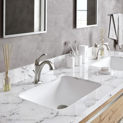 KRAUS KBF-1201BG Arlo Single Handle Basin Bathroom Faucet with Lift Rod Drain and Deck Plate, Brushed Gold (2-Pack)