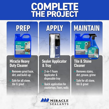 Miracle Sealants Tile & Stone Cleaner for Natural Stone, Tile & Grout, pH Neutral, 32 oz, 6 Pack