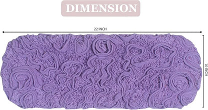 Home Weavers Bell Flower Toilet Tank Lid Cover – 10"x22", 100% Cotton, Tufted, Soft & Absorbent, Non-Slip, Machine Washable Bathroom Décor, Purple