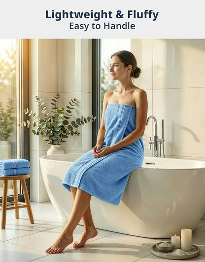 LANE LINEN Bath Towel Set Quick Dry 100% Cotton 4 Piece Soft - Allure | Cotton Towels - Classic Terry Weave, Densely Woven, Coordinated Colors, Dobby Border Accent, OEKO-TEX Certified