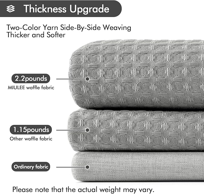 MIULEE Stall Waffle Weave Fabric Stand Up Shower Bath Curtain with 6 Metal Hooks Small Heavy Duty Washable Waterproof Narrow Thick Cloth Half Shower Curtains Set for Bathroom Hotel,W36*L72,Light Grey