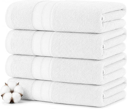 Modern Threads 4-Pack SpunLoft Bath Sheet White 35x66