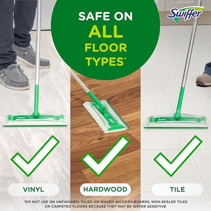 Swiffer Sweep + Mop, Wet Pads Refill, Floor Cleaner for Dirt, Dust, Hair, Cleaning Cloths for Mopping Home, Bathroom, Kitchen, All Purpose Multi-Surface Floor Wipes, Gain, 24ct