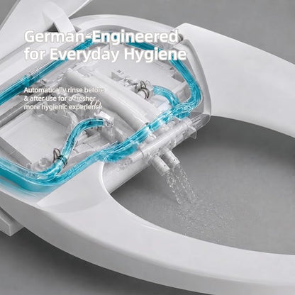 BRAVAT® Non-Electric Bidet Toilet Seat Elongated, Soft Close, Easy Install | Front&rear wash, Removable nozzles, Ambient water, Soft close, Customizable comfort settings, German engineered